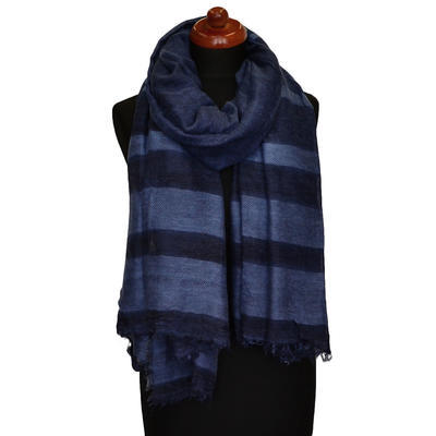 Classic cotton scarf - blue