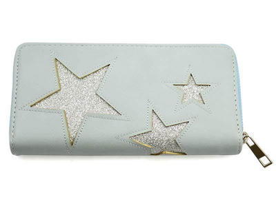 Peněženka pen03-31 - bledě modrá s hvězdičkami - 1