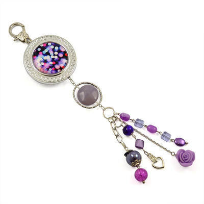Klíčenka - přívěsek na kabelku pr003-35 - fialová