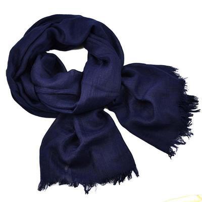 Classic cotton scarf 69cu001-36 - dark blue
