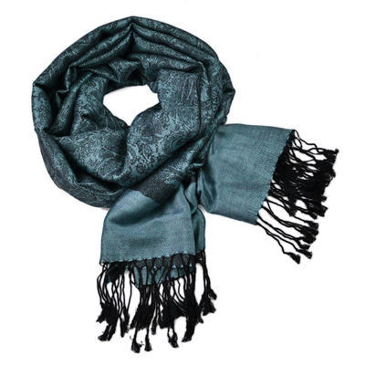 Classic cashmere scarf - bluegrey