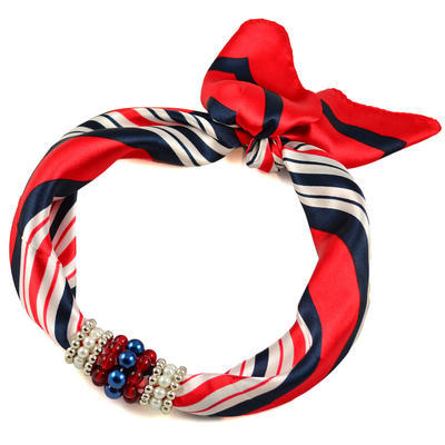 Jewelry scarf Stewardess - red and blue - 1