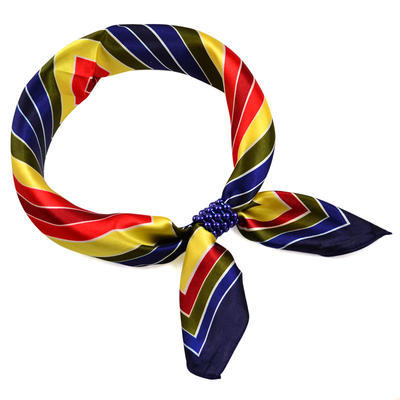 Šátek s bižuterií Letuška - modrožlutý - 1