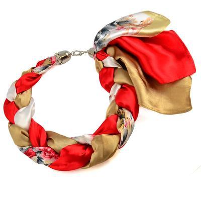 Jewelry scarf Florina - red and brown - 1