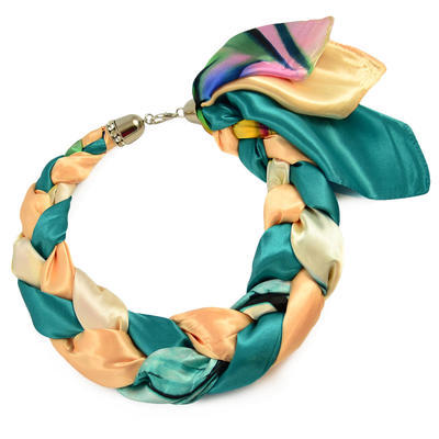 Jewelry scarf Florina - green and beige - 1