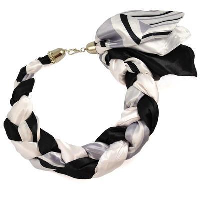 Jewelry scarf Florina - black and white - 1
