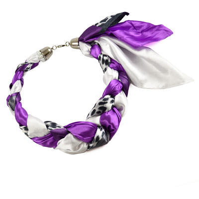 Šátek-náhrdelník Florina 299flo009-33.01 - fialovobílý - 1