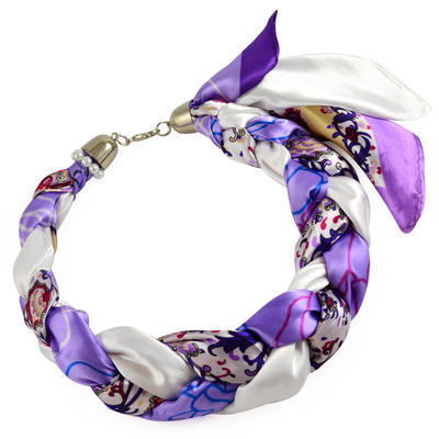 Šátek-náhrdelník Florina 299flo009-35.01 - fialovobílý - 1