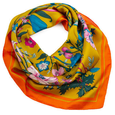 Square scarf- yellow and orange - 1