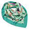 Square scarf - green with dogs - 1/2