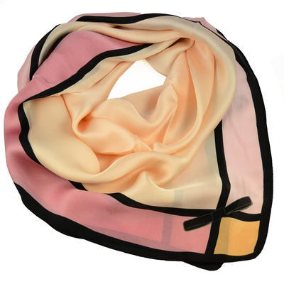 Square scarf- pink and peach - 1