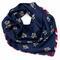 Square scarf - dark blue with print - 1/2