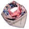Small square scarf- pink with floral print - 1/2