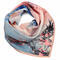 Small neckerchief - pink and blue with floral print - 1/2