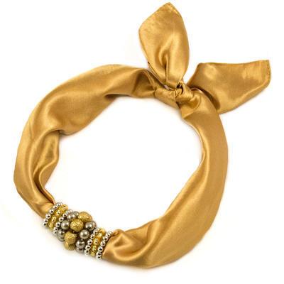 Jewelry scarf Stewardess - golden brown - 1