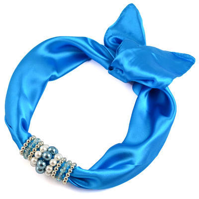 Jewelry scarf Stewardess - bright blue - 1