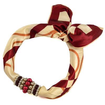 Jewelry scarf Stewardess - brown and beige - 1