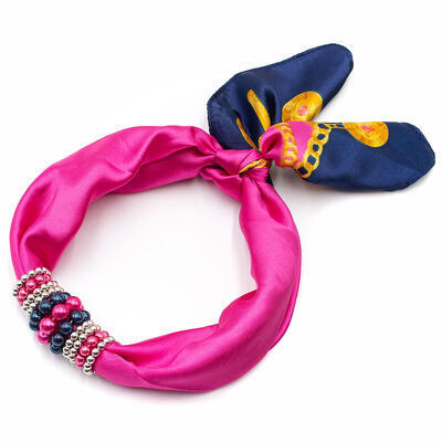 Jewelry scarf Stewardess - fuchsia pink - 1