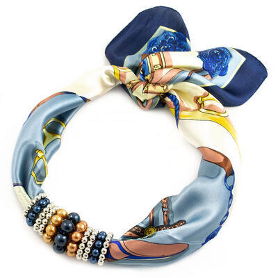 Jewelry scarf Stewardess - light blue - 1