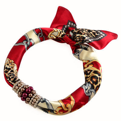 Jewelry scarf Stewardess - dark red - 1