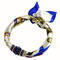 Jewelry scarf Stewardess - white and blue - 1/2
