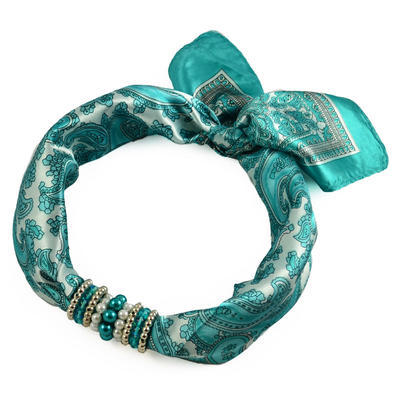 Jewelry scarf Stewardess - turquoise green - 1