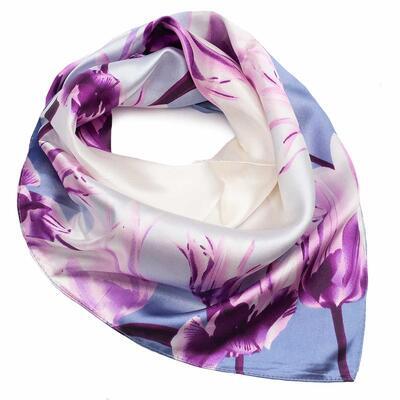 Small neckerchief - violet and white - 1