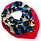 Small neckerchief - red and blue with animal print - 1/2