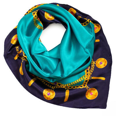 Small neckerchief - blue and turquoise - 1