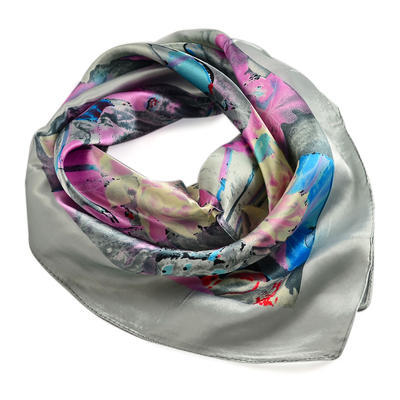 Small neckerchief 63sk009-71.23 - grey and pink - 1