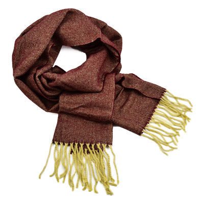 Classic warm scarf - dark red - 1