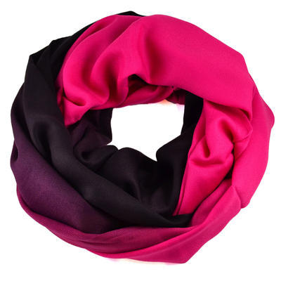 Winter infinity scarf - fuchsia and black