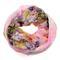 Summer infinity scarf 69tl004-23.30b - pink with blue flowers - 1/2