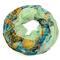 Summer infinity scarf 69tl004-50.10 - green with flowers - 1/2