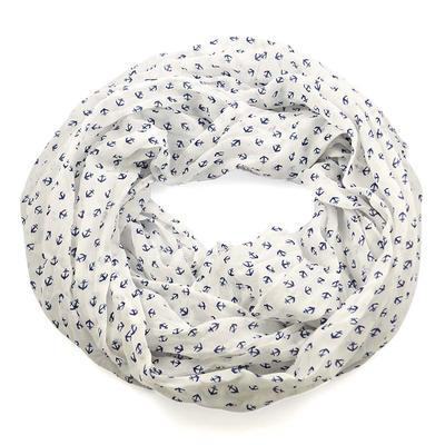 Summer snood 69tl009-01.30 - blue and white with abstract pattern - 1