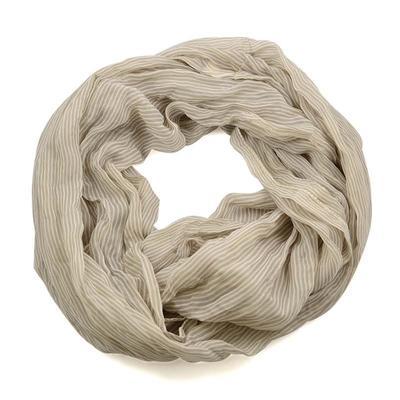 Summer infinity scarf 69tl003-14 - beige strips - 1