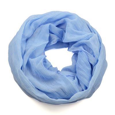 Summer infinity scarf 69tl003-31 - light blue, polka dots - 1