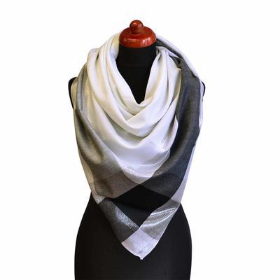 Big square scarf - black and white - 1