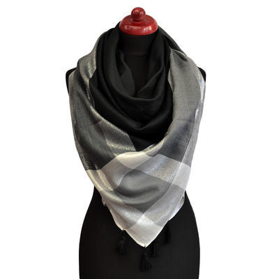 Big square scarf - black&white - 1