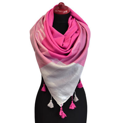 Big square scarf - pink - 1