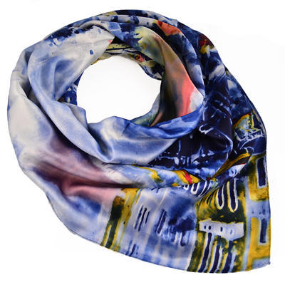 Square scarf - blue - 1