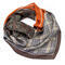 Square scarf - brown with print - 2/3