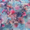 Classic women's scarf - blue and pink with floral print - 2/2