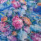 Classic women's scarf - blue with floral print - 2/2