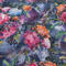Classic women's scarf - dark blue with floral print - 2/2
