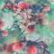 Classic women's scarf - green and red with floral print - 2/2