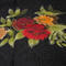 Classic women's scarf - black and red with floral print - 2/2