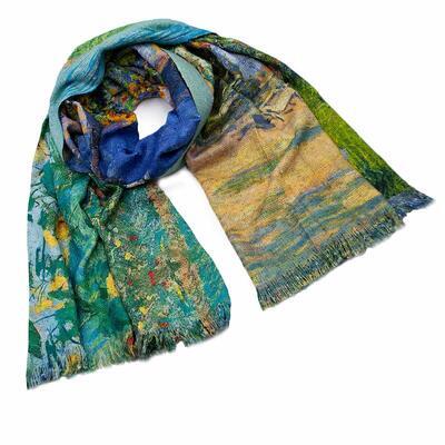 Blanket scarf bilateral - green and multicolor - 2