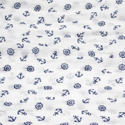 Summer snood - blue and white with abstract pattern - 2