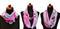Jewelry scarf Extravagant - violet and pink ombre - 2/2